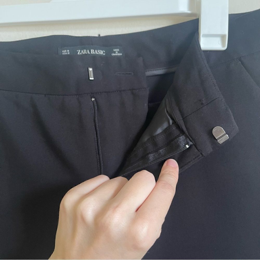 ZARA Black Crochet Straight Pant Medium - Picture 12 of 13